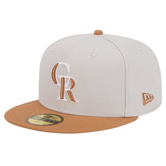 Men's Colorado Rockies New Era Khaki/Brown Two-Tone Color Pack 59FIFTY Fitted Hat