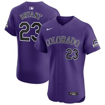 Men's Colorado Rockies Kris Bryant Nike Purple Alternate Elite Player Jersey