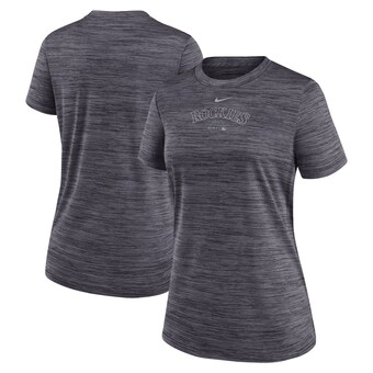 Women's Colorado Rockies Nike Black Authentic Collection Velocity Performance T-Shirt