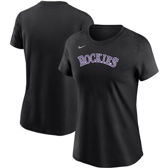 Women's Colorado Rockies Nike Black Wordmark T-Shirt