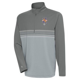 Men's Cuban Giants Antigua Steel Pace Quarter-Zip Pullover Top