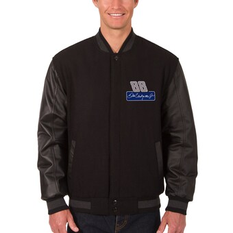 Dale Earnhardt Jr. JH Design Wool & Leather Varsity Jacket - Black