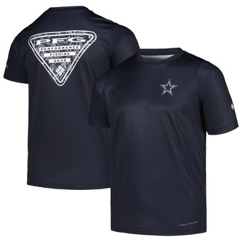  Youth Columbia Navy Dallas Cowboys Terminal Tackle Omni-Shade  T-Shirt