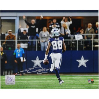 CeeDee Lamb Dallas Cowboys Autographed Fanatics Authentic 8" x 10" Running in Touchdown Photograph