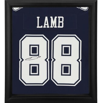 Autographed Dallas Cowboys CeeDee Lamb Fanatics Authentic Framed Navy Nike Limited Jersey Shadowbox