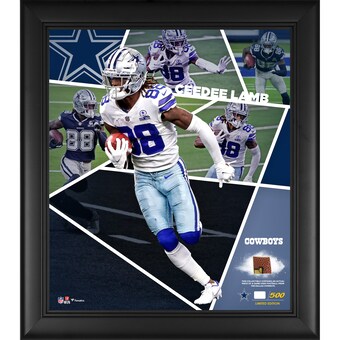 Dallas Cowboys CeeDee Lamb Fanatics Authentic Framed 15" x 17" Impact Player Collage with a Piece of Game-Used Football - Limited Edition of 500