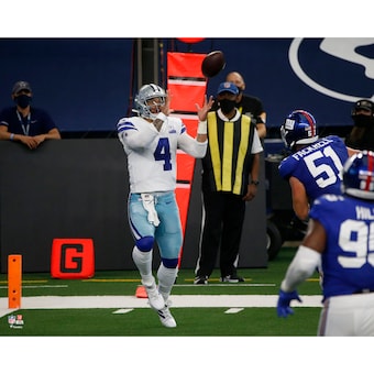 Dak Prescott Dallas Cowboys Unsigned Catching Touchdown Pass Photograph