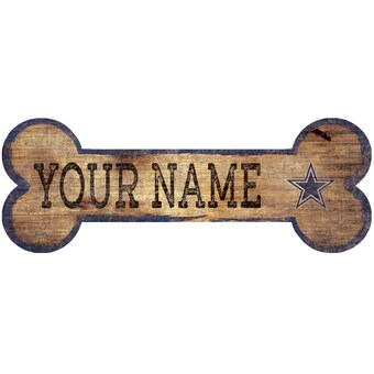 Dallas Cowboys 12" x 6" Personalized Dog Bone Sign