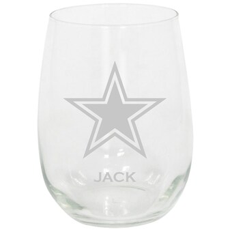 Dallas Cowboys 15oz. Personalized Stemless Etched Glass Tumbler