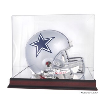 Dallas Cowboys Mahogany Helmet Logo Display Case with Mirror Back