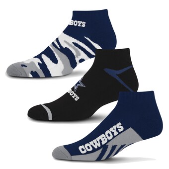 For Bare Feet Dallas Cowboys 3-Pack Camo Boom Ankle Socks