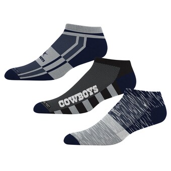 Dallas Cowboys For Bare Feet Stripe Stack Three-Pack  No Show Sock Set