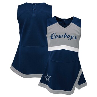 Girls Infant Dallas Cowboys Navy Cheer Captain Jumper Dress