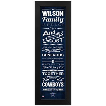 Imperial Dallas Cowboys 8" x 24" Custom Print Family Cheer