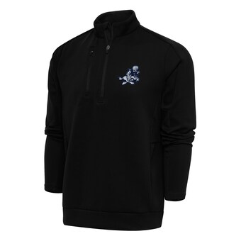 Men's Dallas Cowboys Antigua Black Team Logo Throwback Generation Big & Tall Quarter-Zip Pullover Top