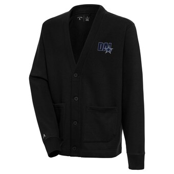 Men's Antigua  Black Dallas Cowboys Victory Button-Up Cardigan