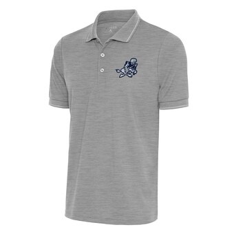 Men's Antigua Heather Gray Dallas Cowboys Team Logo Throwback Affluent Polo