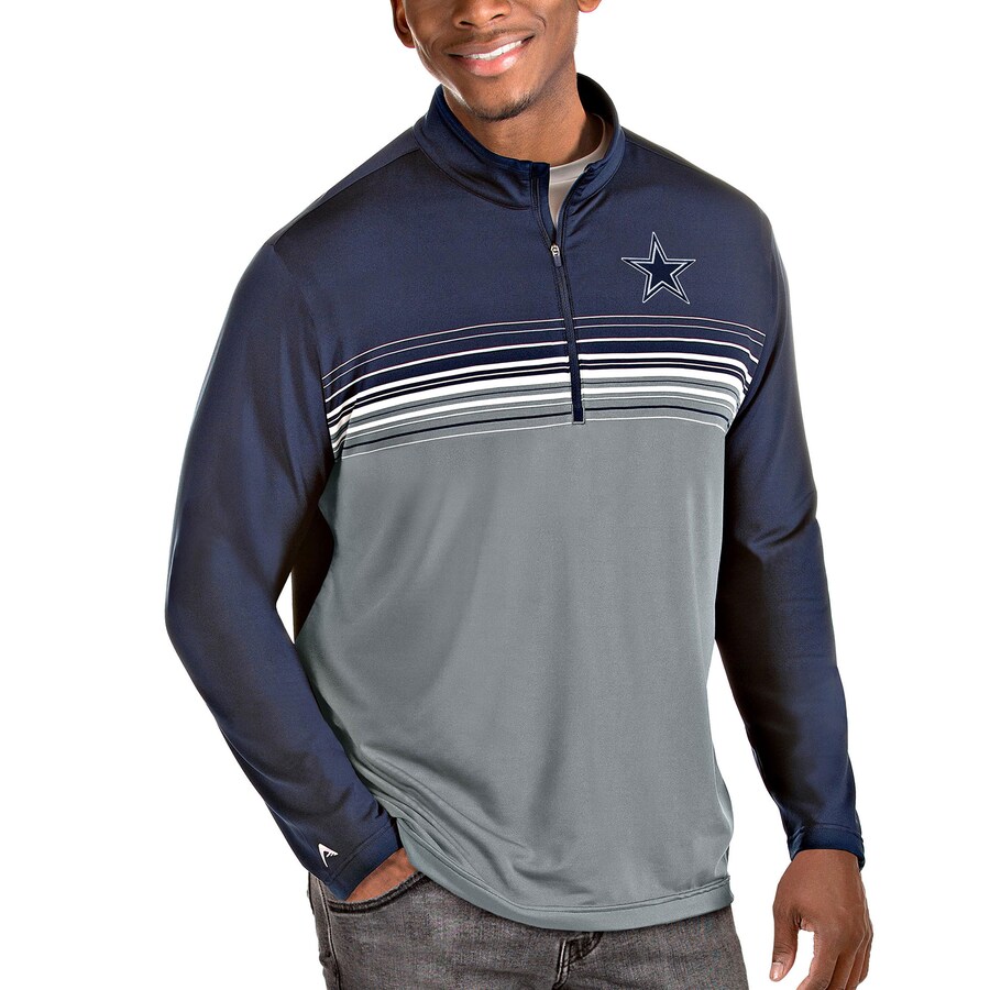 Men's Dallas Cowboys Antigua Navy Pace Big & Tall Quarter-Zip Pullover Jacket