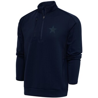 Men's Dallas Cowboys Antigua Navy Tonal Logo Big & Tall Generation Quarter-Zip Pullover Top