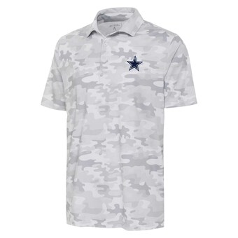 Men's Antigua White Dallas Cowboys Collide Tonal Star Polo