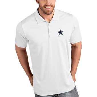 Men's Antigua White Dallas Cowboys Tribute Polo