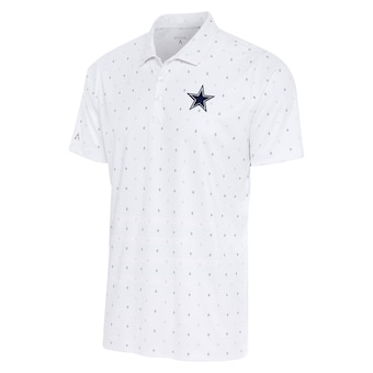 Men's Antigua White/Navy Dallas Cowboys 19th Hole Polo