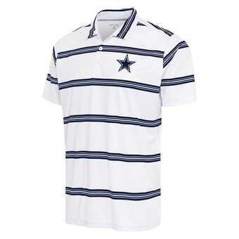 Men's Antigua White/Navy Dallas Cowboys Groove Polo