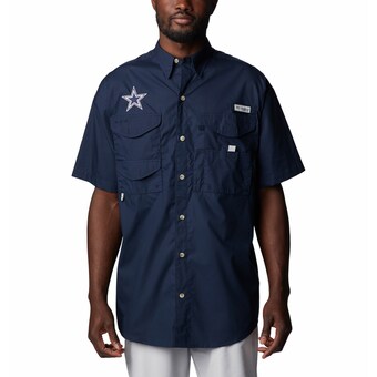 Men's Dallas Cowboys Columbia Navy Bonehead Team Button-Up Shirt