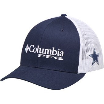 Men's Dallas Cowboys Columbia Navy PFG Mesh Fitted Hat
