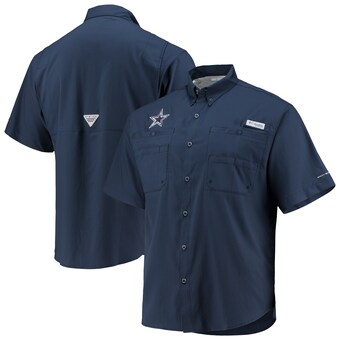 Men's Dallas Cowboys Columbia Navy Tamiami Omni-Shade Button-Down Shirt