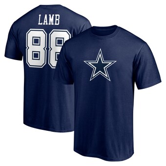 Men's Dallas Cowboys CeeDee Lamb Fanatics Navy Team Player Icon Name & Number T-Shirt