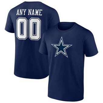 Men's Dallas Cowboys Fanatics Navy Team Authentic Personalized Name & Number T-Shirt