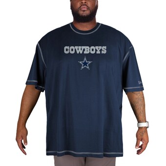 Men's New Era  Navy Dallas Cowboys Third Down Big & Tall Puff Print T-Shirt