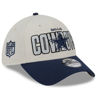 Men's New Era Stone/Navy Dallas Cowboys 2023 NFL Draft 39THIRTY Flex Hat