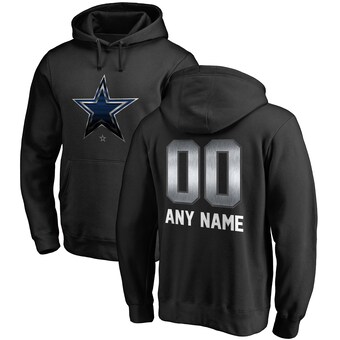 Men's NFL Pro Line Black Dallas Cowboys Personalized Midnight Mascot Pullover Hoodie