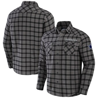 Men's Dallas Cowboys NFL x Darius Rucker Collection by Fanatics Gray Flannel Long Sleeve Button-Up Shirt