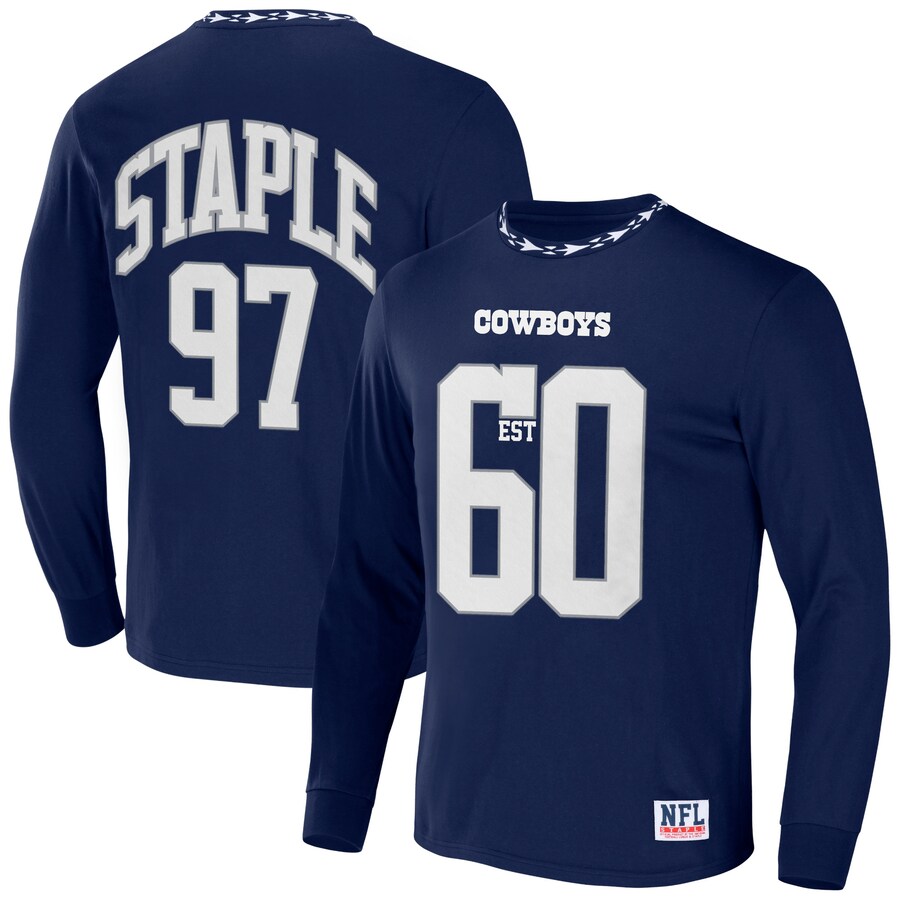 Men's Dallas Cowboys NFL x Staple Navy Core Team Long Sleeve T-Shirt