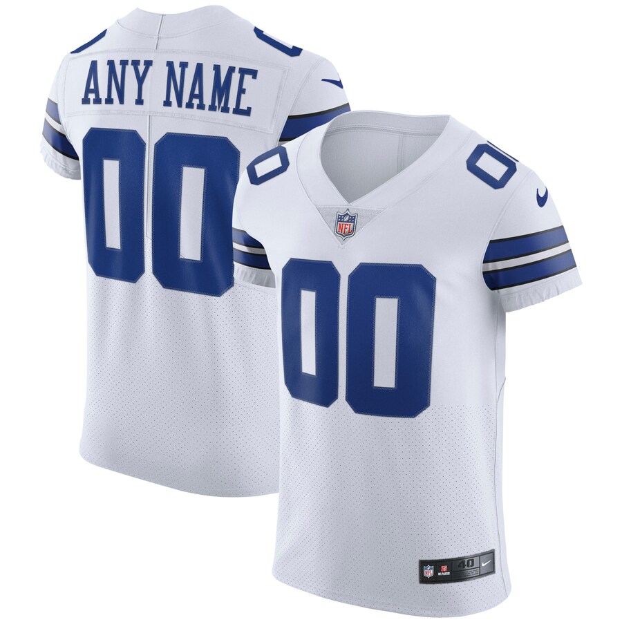 Men's Dallas Cowboys Nike White Vapor Elite Custom Jersey