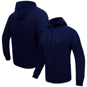 Men's Dallas Cowboys Pro Standard Navy Triple Tonal Full-Zip Hoodie