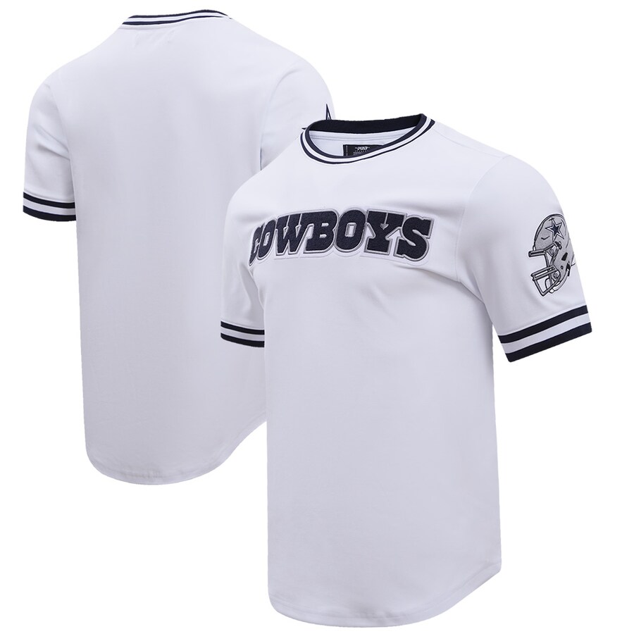 Men's Dallas Cowboys  Pro Standard White Classic Chenille Double Knit T-Shirt