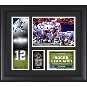 Roger Staubach Dallas Cowboys Framed 15'' x 17'' Player Collage with a Piece of Game-Used Football