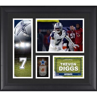 Trevon Diggs Dallas Cowboys Framed 15" x 17" Player Collage with a Piece of Game-Used Ball