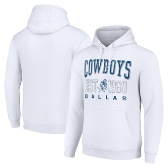 Unisex Starter White Dallas Cowboys Throwback Logo Pullover Hoodie