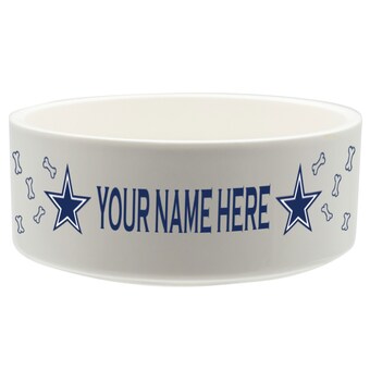 White Dallas Cowboys 20oz. Personalized Pet Bowl