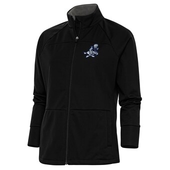 Women's Antigua Black Dallas Cowboys Throwback Logo Links Full-Zip Golf Jacket