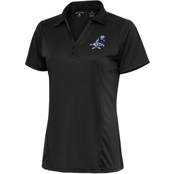 Women's Antigua Charcoal Dallas Cowboys Throwback Logo Tribute Polo