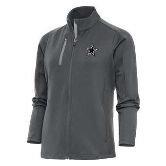 Women's Antigua Charcoal/Silver Dallas Cowboys Metallic Logo Generation Full-Zip Jacket