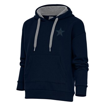 Women's Antigua Navy Dallas Cowboys Tonal Logo Victory Pullover Hoodie