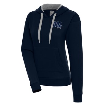 Women's Antigua  Navy Dallas Cowboys Victory Pullover Hoodie