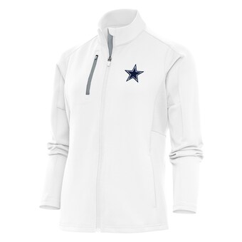 Women's Antigua White Dallas Cowboys Team Logo Generation Full-Zip Jacket